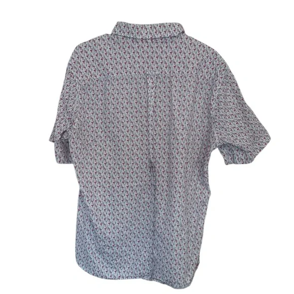 Jos A Bank 1905 Men’s Short Sleeve Button Down Shirt Flamingo Print Size XL - Picture 2 of 9